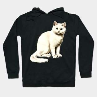 Cute white cat Hoodie